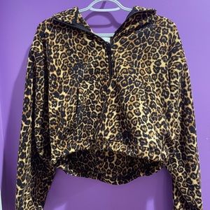Aritzia Tna Lena Leopard print Fleece Sweater